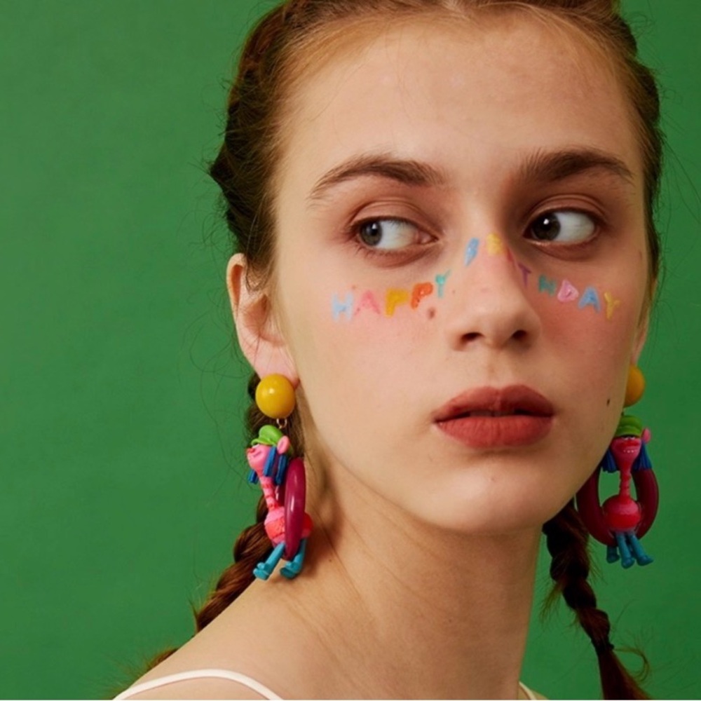 Colorful Monkey Dangle Earrings - image 2